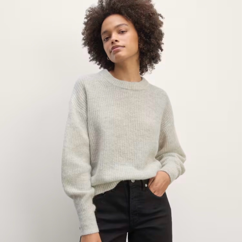 Everlane Cocoon Crew in Alpaca in Almond